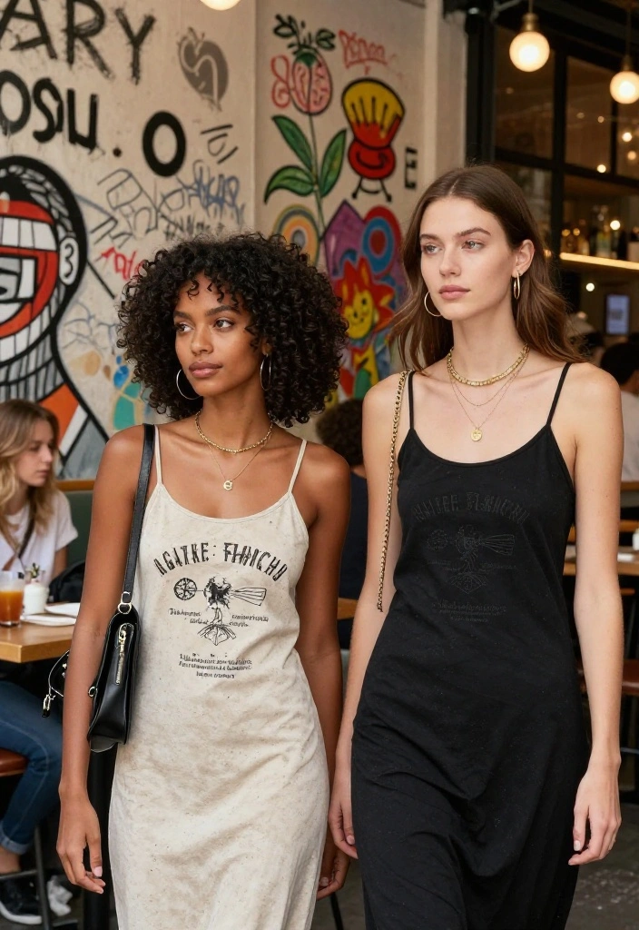 12 Women Outfit Ideas 90s Style That Don't Look Like a Costume - 4. Slip Dresses and Graphic Tees 1