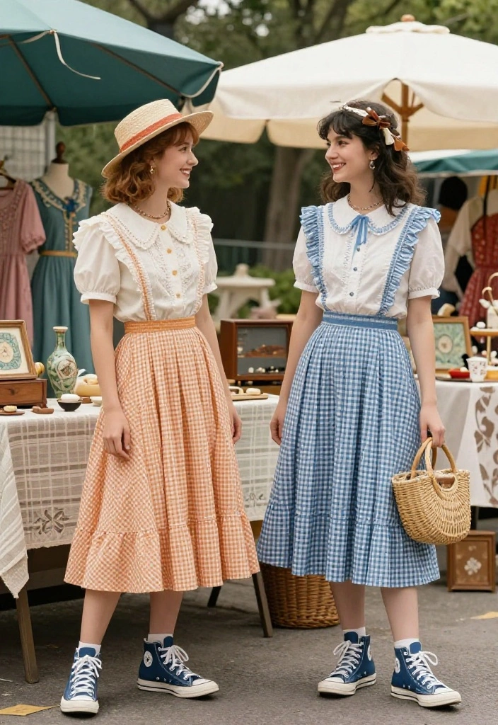 12 Women Outfit Ideas 90s Style That Don't Look Like a Costume - 8. Classic Converse and Vintage Dresses 1