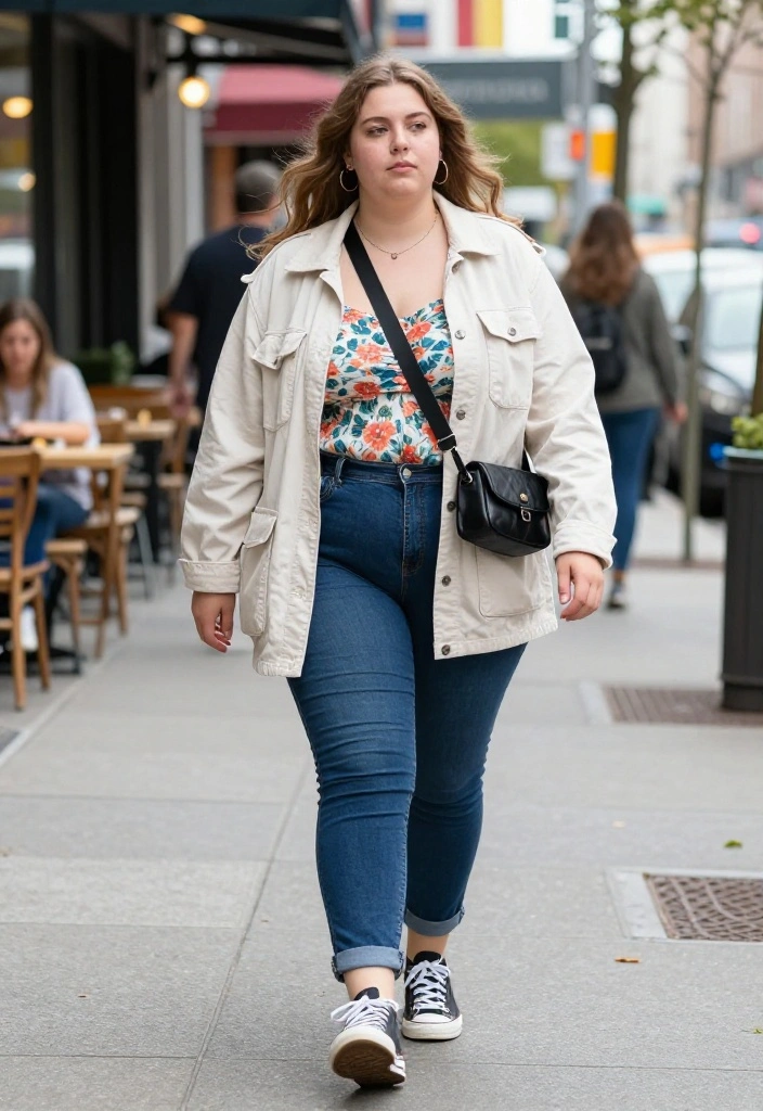 14 Babydoll Top Outfit Inspirations That Balance the Volume - 5. Casual Chic with a Utility Jacket 1