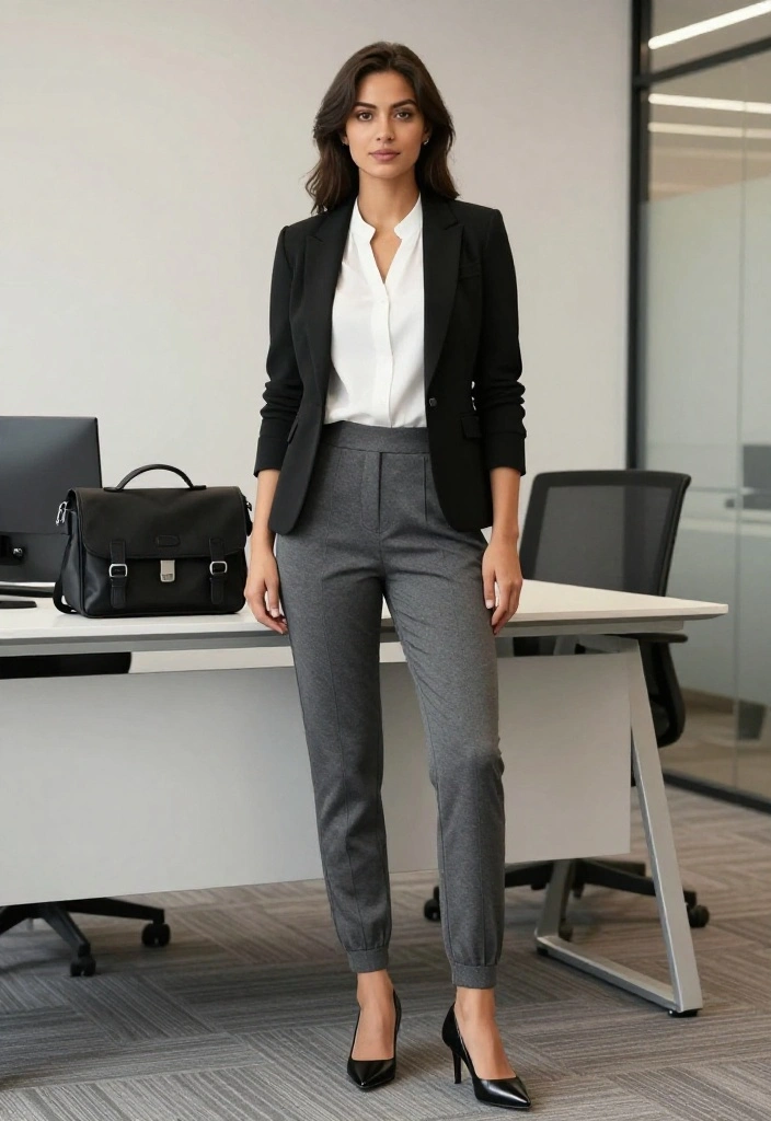 14 Baggy Sweatpants Outfit Ideas That Don't Look Too Casual - 14. Business Casual: The New Norm 1