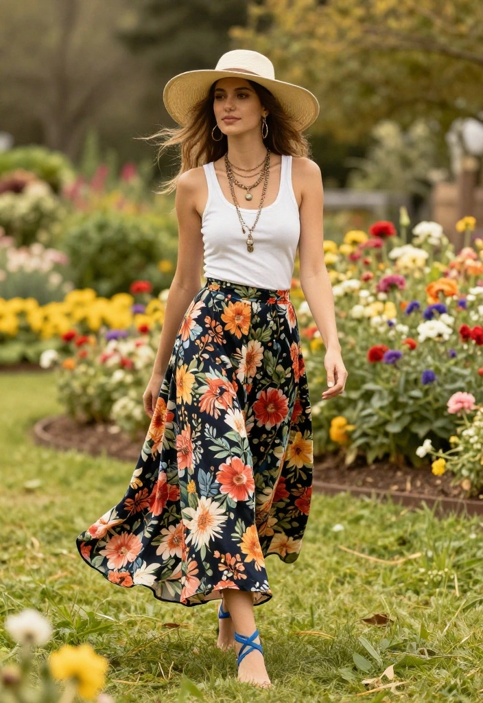14 Blue Heels Outfit Ideas for Women Beyond Navy Suits - 2. Boho Chic with Maxi Skirts 1