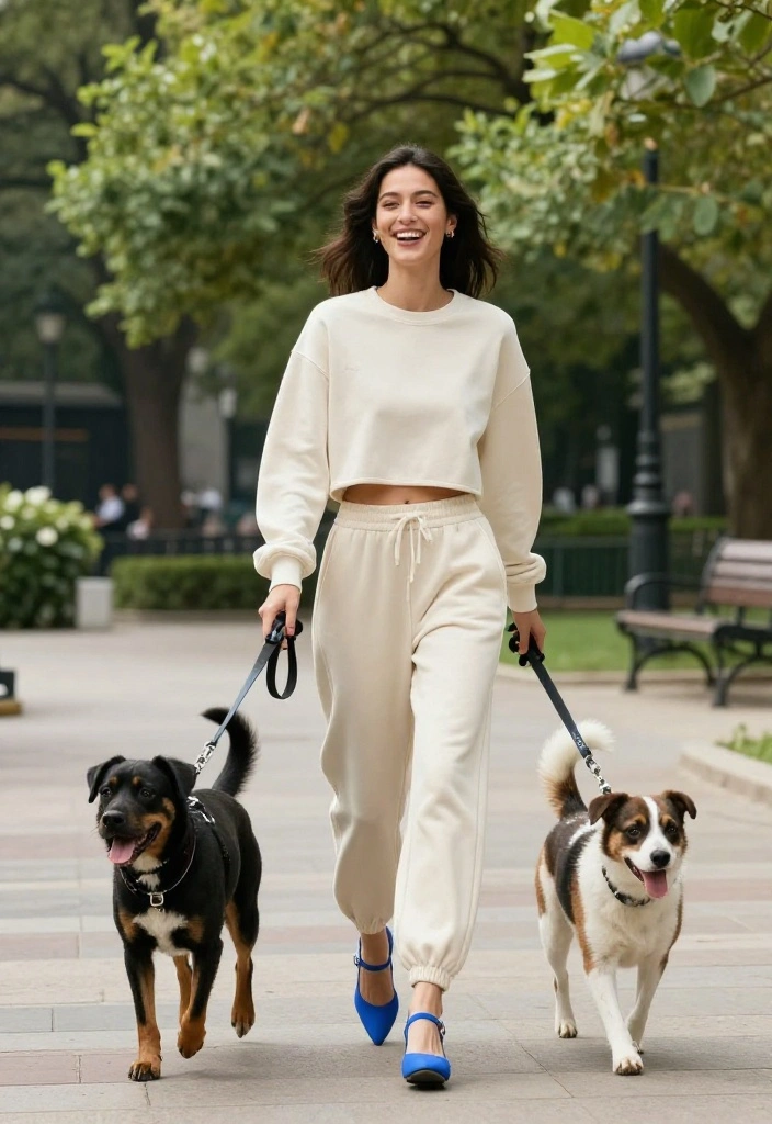 14 Blue Heels Outfit Ideas for Women Beyond Navy Suits - 5. Sporty Vibes with Athleisure 1