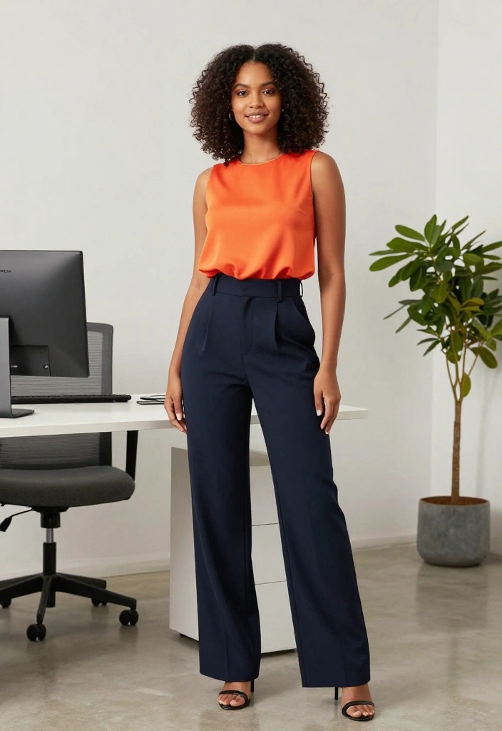 14 Flowy Tops Outfit Ideas for Women That Balance Volume Without Looking Shapeless - 1. Flowing Peplum Top with Structured Trousers 1