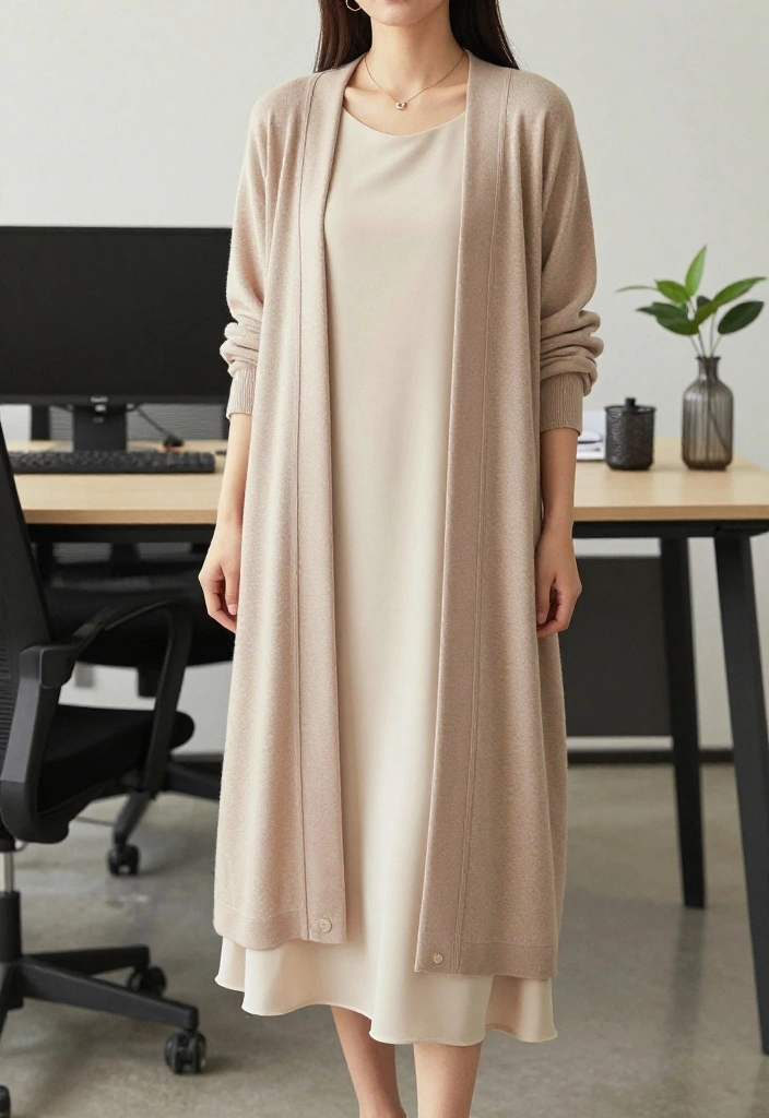 14 Flowy Tops Outfit Ideas for Women That Balance Volume Without Looking Shapeless - 3. Layered Flowing Top with a Long Cardigan 1
