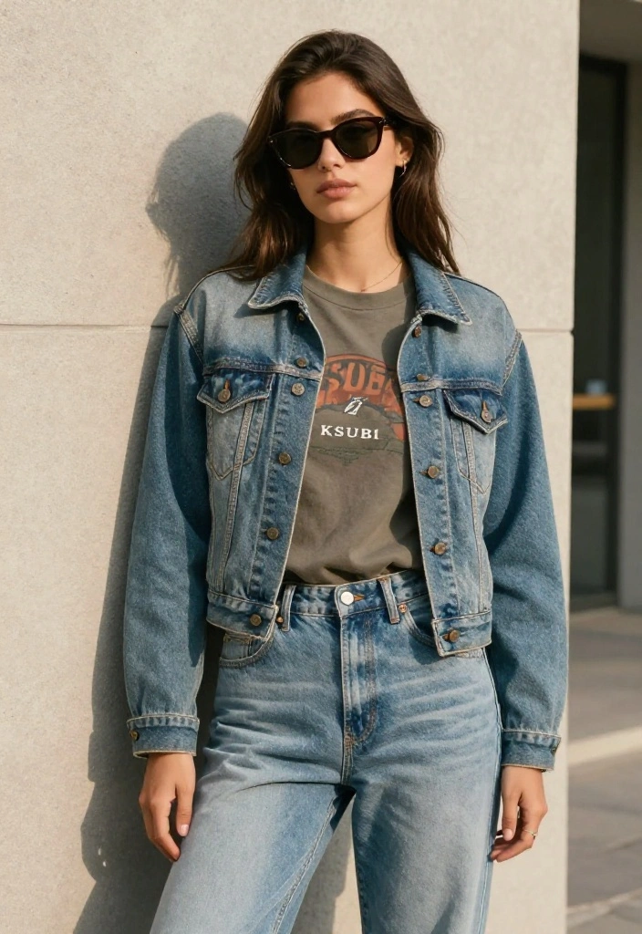 14 Ksubi Jeans Outfit Ideas for Women That Lean Into the Grunge - 4. Vintage Band Tee and Denim Jacket 1