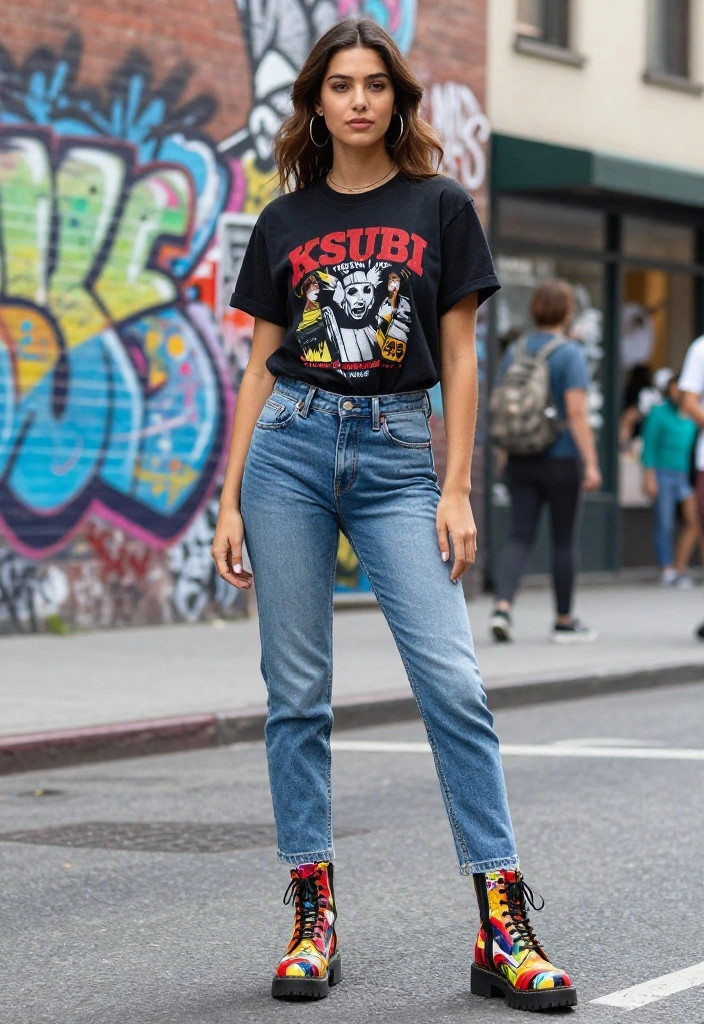 14 Ksubi Jeans Outfit Ideas for Women That Lean Into the Grunge - 8. Statement Footwear 1