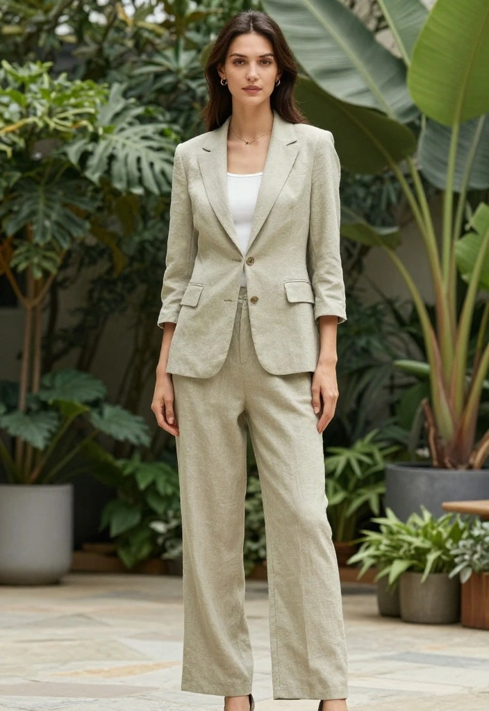 14 Linen Pants Outfit for Women That Transition Seamlessly - 3. Tailored Linen Trousers with Blazer 1