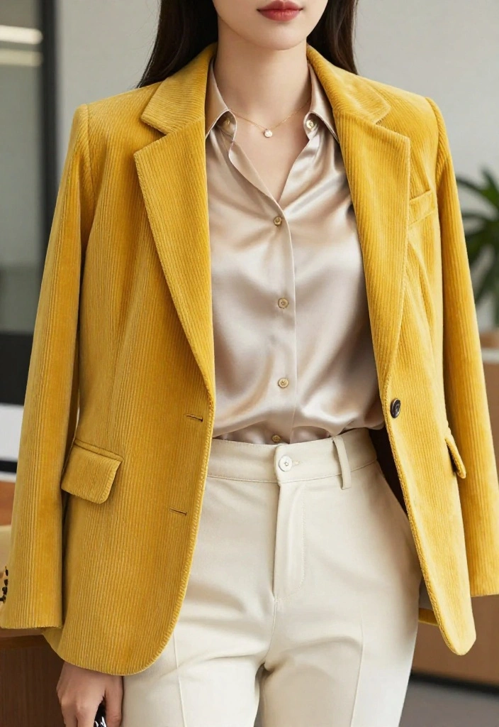 14 Women Blazer Outfit Ideas That Work for Office and Dinner - 11. Mix and Match Textures 1
