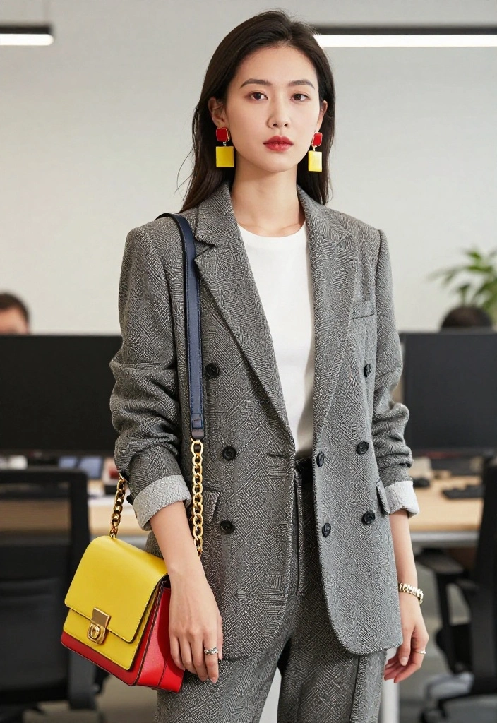 14 Women Blazer Outfit Ideas That Work for Office and Dinner - 14. Bold Accessories with Your Blazer 1
