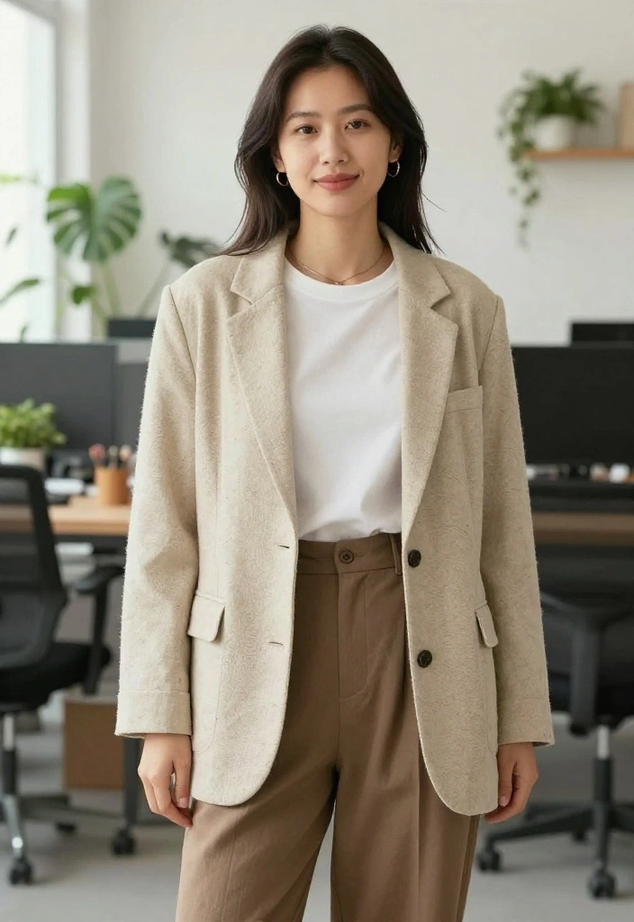 14 Women Blazer Outfit Ideas That Work for Office and Dinner - 6. Casual Fridays Done Right 1