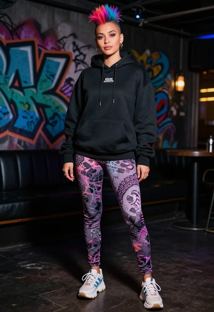 15 Emo Concert Outfit Ideas for Women That Look Authentic Not Costume - 4. Oversized Hoodies and Leggings 1