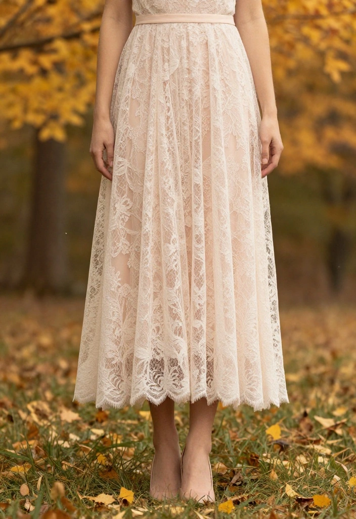 15 Fall Engagement Pictures Outfit Ideas That Look Timeless - 11. Romantic Lace Overlay Dress 1