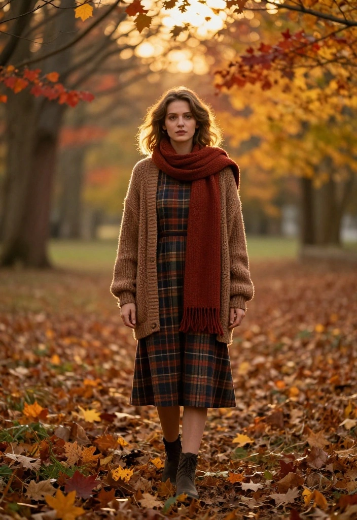 15 Fall Engagement Pictures Outfit Ideas That Look Timeless - 13. Plaid Patterns for a Cozy Fall Look 1
