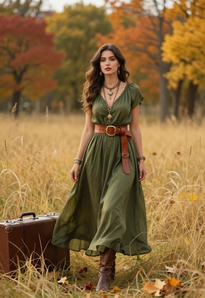 15 Fall Engagement Pictures Outfit Ideas That Look Timeless - 2. Earthy Tones with Vintage Accessories 1