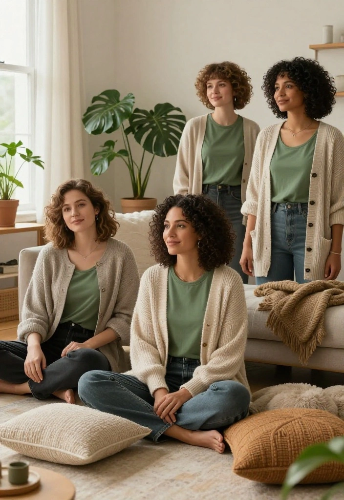 15 Green Top Outfit Ideas for Women That Pair With What You Own - 2. Layering with a Cardigan 1