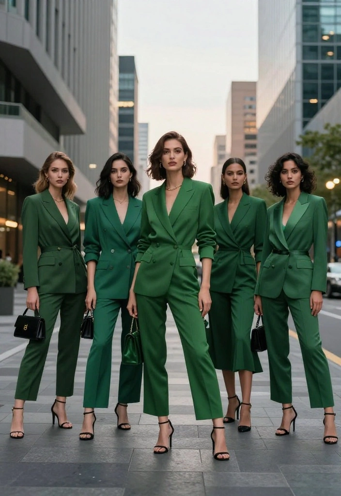 15 Green Top Outfit Ideas for Women That Pair With What You Own - 5. Stunning in Monochrome 1