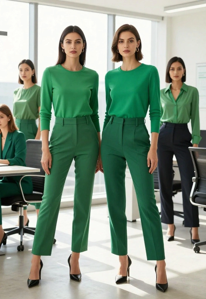 15 Green Top Outfit Ideas for Women That Pair With What You Own - 6. Casual Elegance with Trousers 1