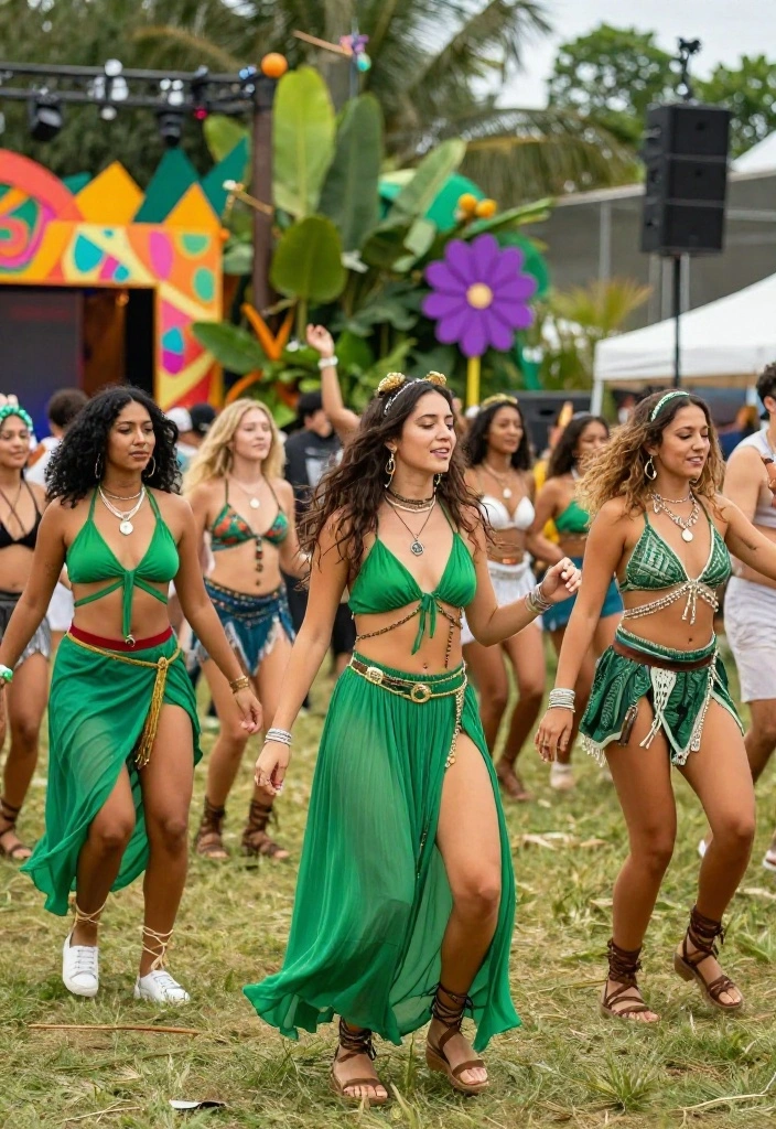 15 Green Top Outfit Ideas for Women That Pair With What You Own - 7. Bohemian Vibes with Flowy Fabrics 1