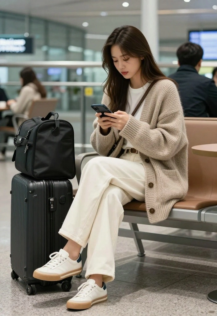 15 Off White Trousers Outfit Ideas for Women That Don't Show Stains - 11. Travel Ready 1