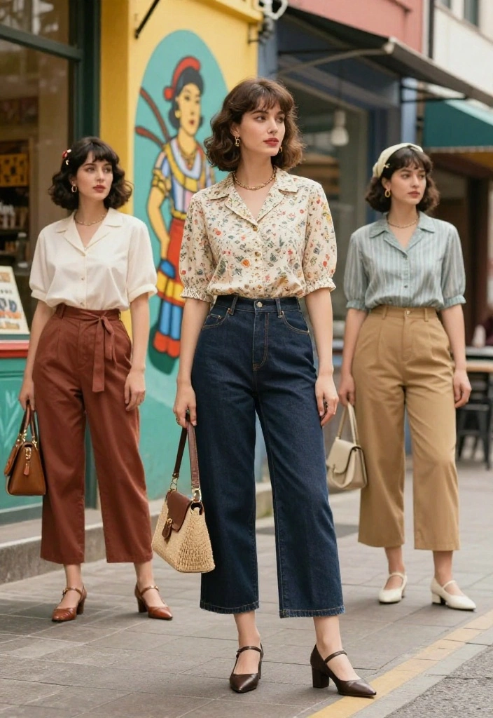 15 Palazzo Jeans Outfit Ideas for Women That Aren't Too Casual - 15. Bringing Back Retro Vibes 1