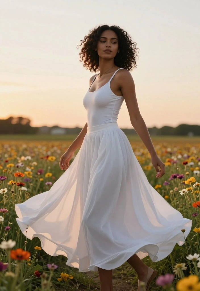 15 White Bodysuit Outfit Ideas for Women That Hide Sweat & Stains - 2. Effortless Layering with a Maxi Skirt 1