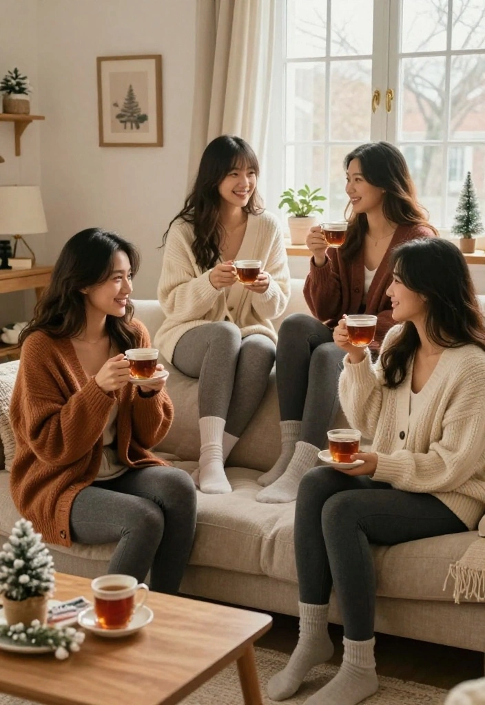 15 Winter Wonderland Outfit Ideas for Women for Photos - 5. Oversized Cardigans with Leggings 1