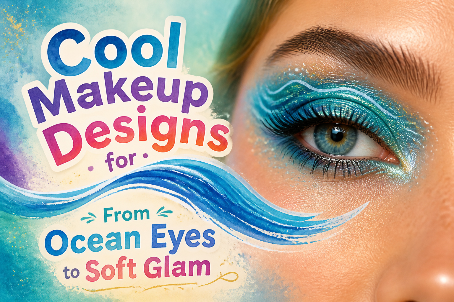A variety of cool makeup designs displayed on models with bold colors.