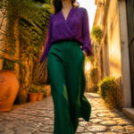 A vibrant collage of various bold color combinations in fashion.