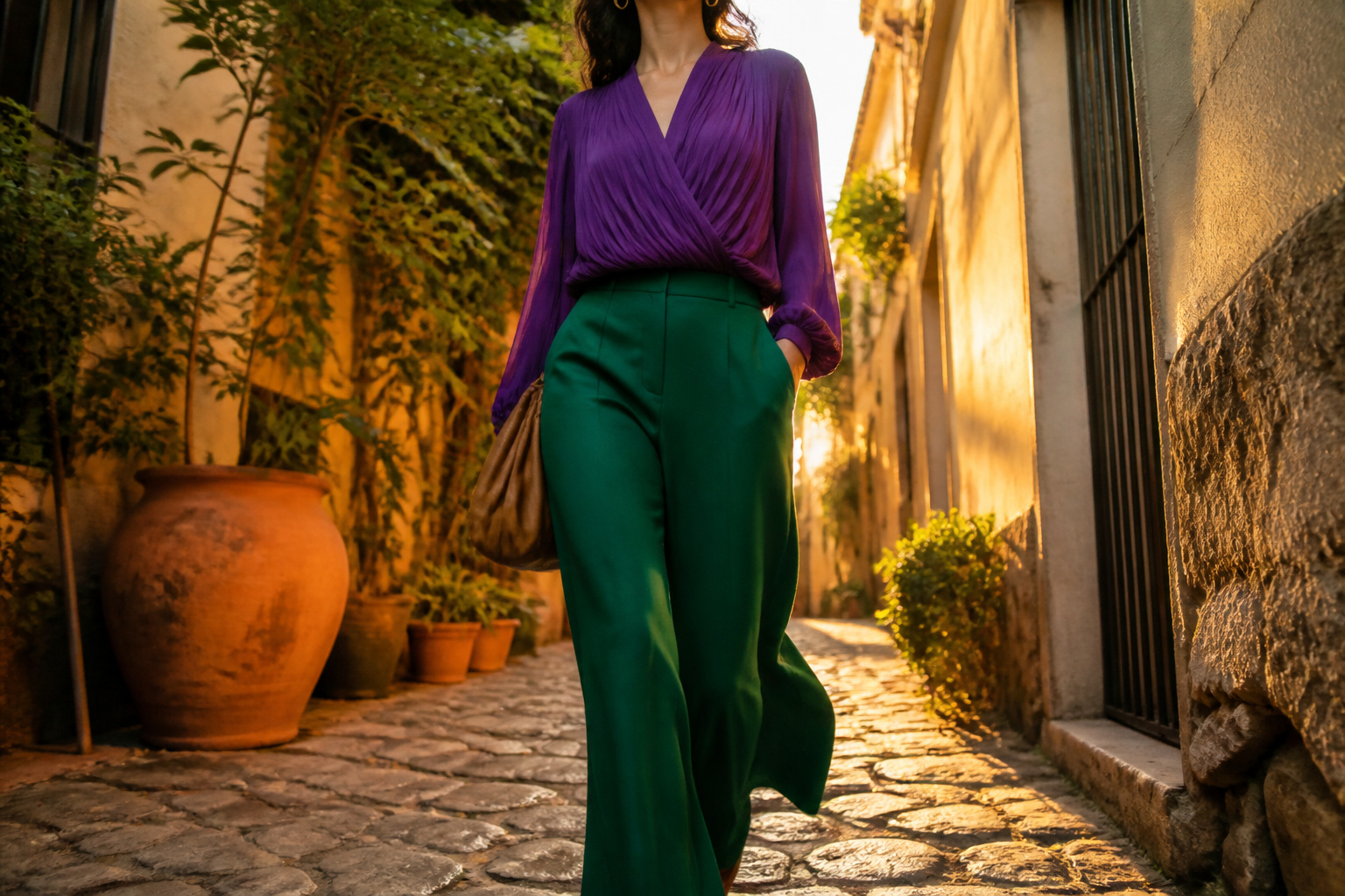 A vibrant collage of various bold color combinations in fashion.