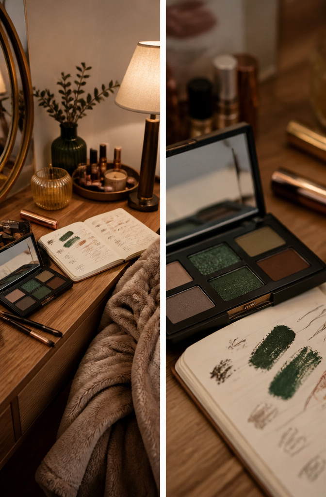 Ideas for Dark Green Eyeshadow: 8 Complementary Palettes 2026 11 Model demonstrating a mistake with dark green eyeshadow application.