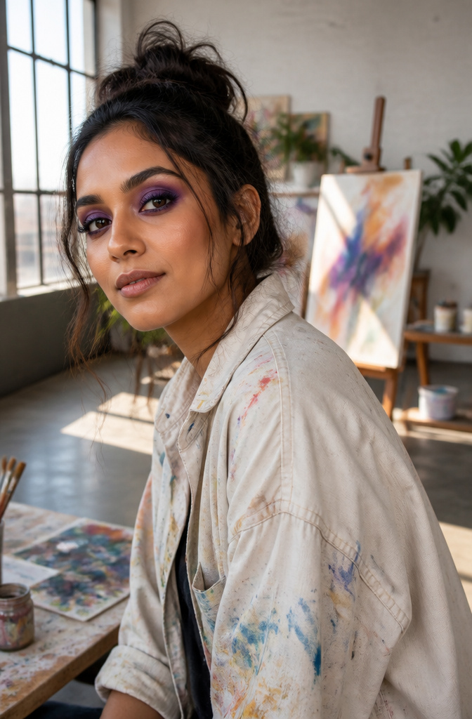 11 Fun Makeup Ideas for Brown Eyes in 2026 11 Model with dark plum shades in a smoky eye style.