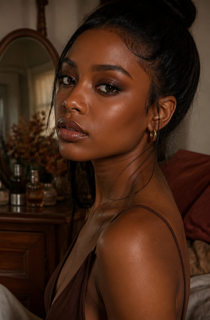 20 Black Makeup Looks for Every Mood and Moment 12 A model with warm brown smoky eye makeup.