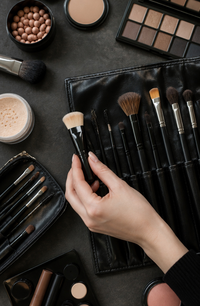 Artistic Make Up: A 10-Step Guide to Creative Application 12 Flat-topped buffing brush displayed as a makeup tool.
