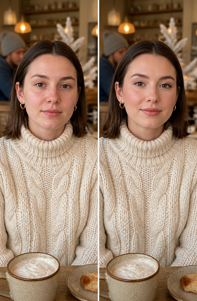 Icy Makeup Look: Tutorial for Winter 2026 in 7 Steps 12 Model showcasing different icy makeup looks for various occasions.