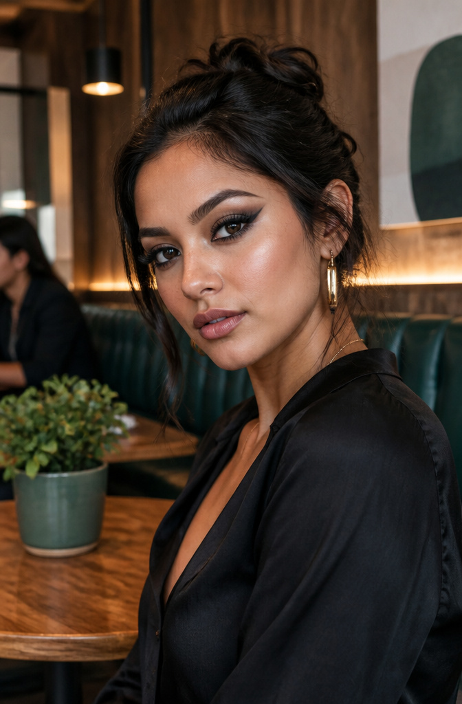 Dark Makeup Looks: 20 Bold Eye Styles for 2026 13 Model with a V-shaped smoky eye makeup look.