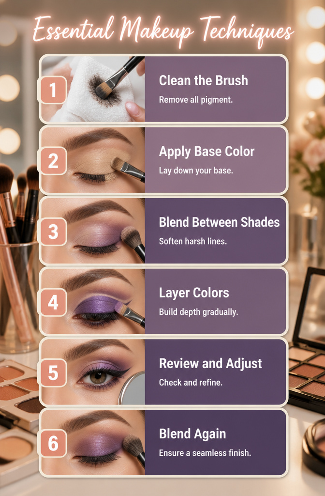 16 Cool Makeup Designs for 2026: From Ocean Eyes to Soft Glam 18 Information image showing essential makeup techniques and tools.