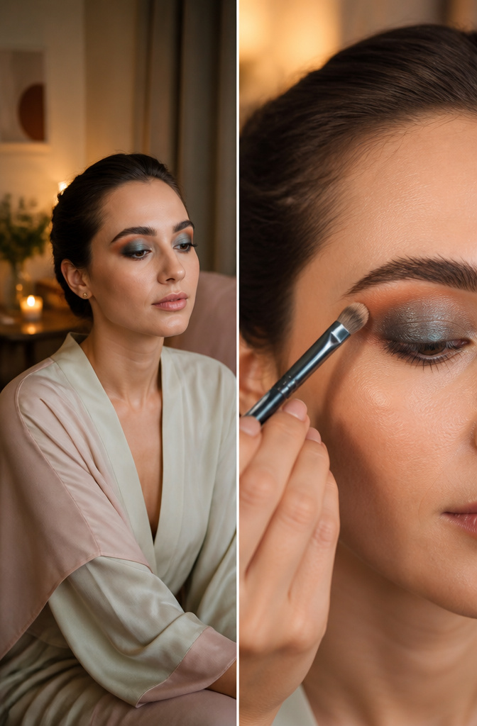 Makeup With No Lashes: A 2026 Guide to Full Looks 4 Model's eyes with a dark smokey eyeshadow look.