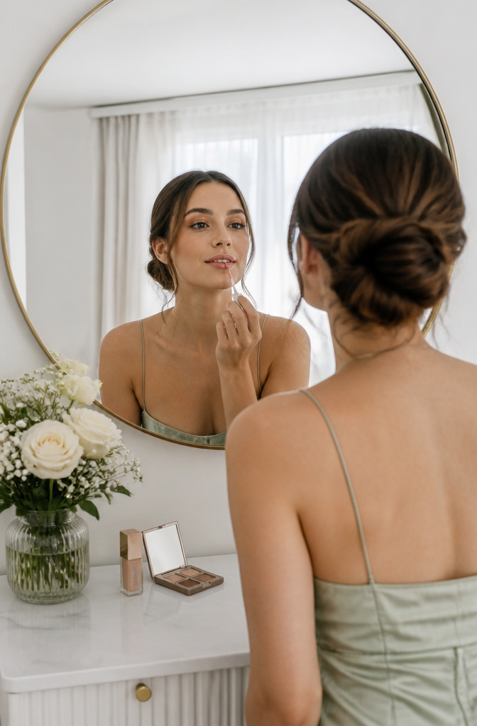 Unique Prom Makeup: 10 Looks for the Night, From Soft Glam to Vintage and Beyond 5 A model displaying the clean girl aesthetic with light makeup.