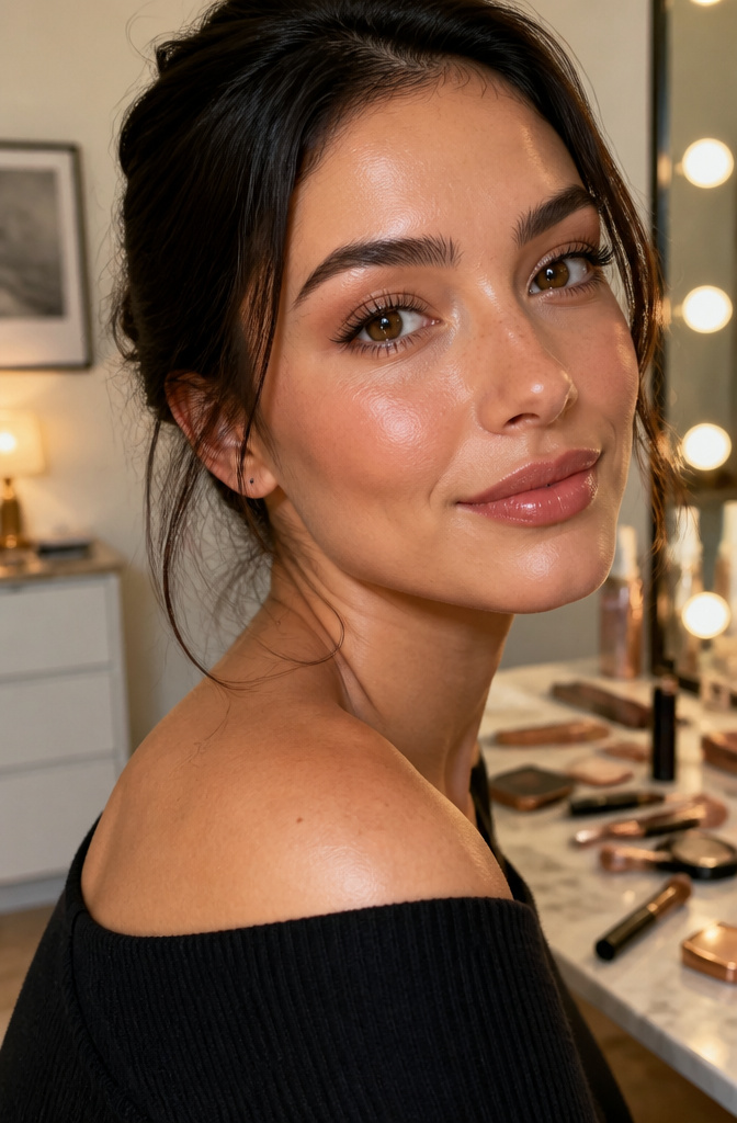 Makeup With No Lashes: A 2026 Guide to Full Looks 6 Close-up of a model's eyes with mascara and eyeliner.