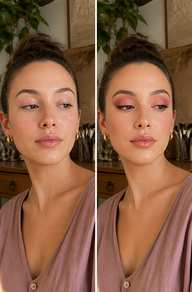 7 Steps: Pink Eyeshadow Tutorial for Soft to Smoky Looks (2026) 6 Photograph illustrating a smoky pink eyeshadow application technique.