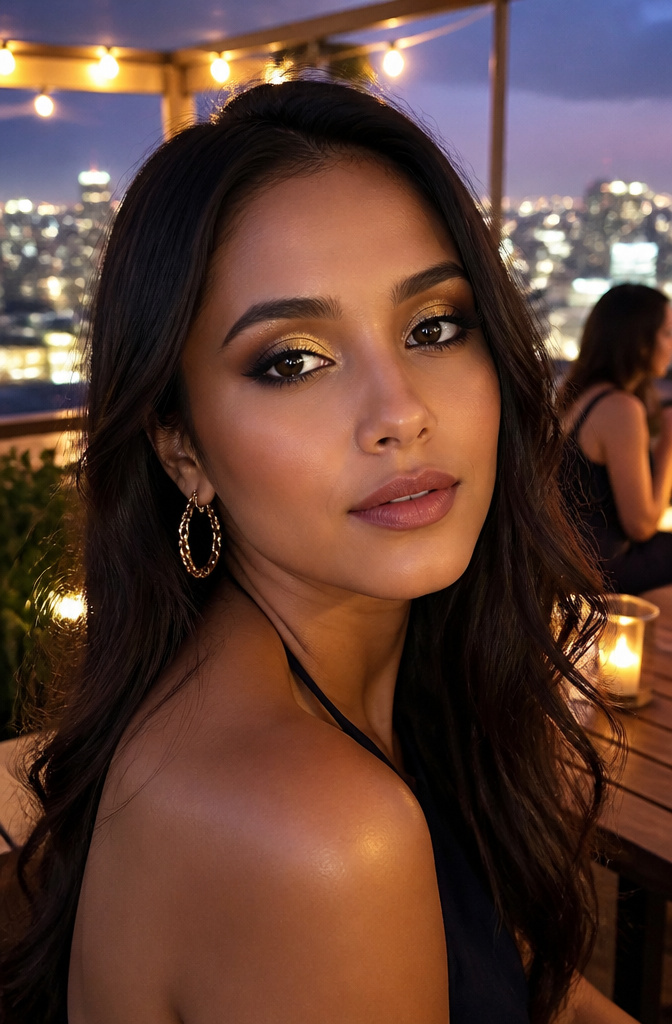 11 Fun Makeup Ideas for Brown Eyes in 2026 6 Model with a gold halo eye makeup style.