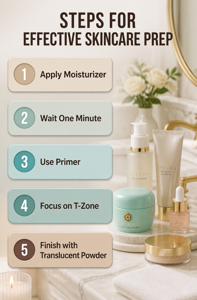 Wedding Guest Makeup: A Research-Based Guide to Modern Looks 7 A graphic detailing skincare preparation steps for makeup application.