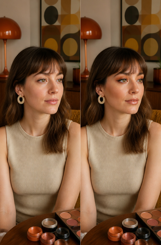 12 Hooded Eyes Makeup Styles That Keep Color Visible 10 Model's eyes with a visible socket line created by makeup.